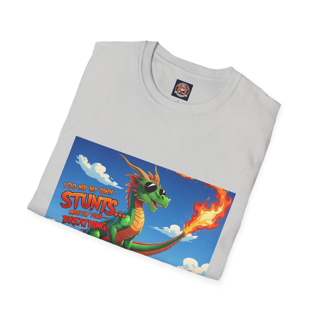 Funny Fire-Breathing Dragon T-Shirt | Fantasy Graphic Tee for Kids and Adults, Unisex Softstyle T-Shirt, Casual Wear, Game Night Apparel, [...]