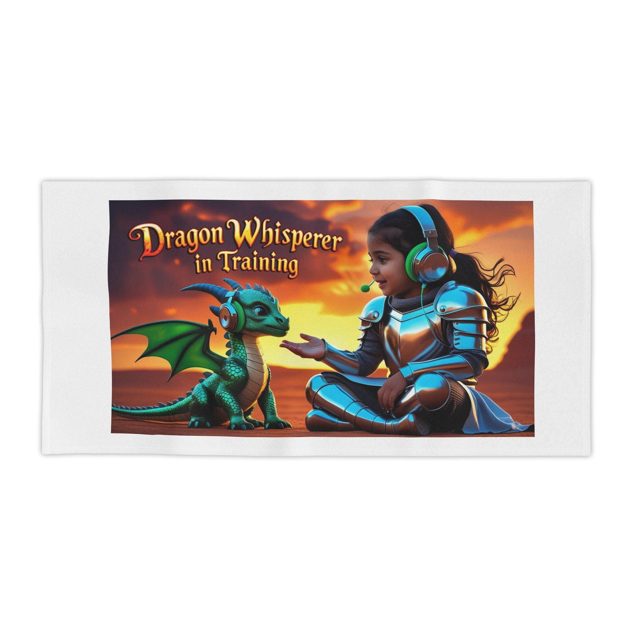 Funny Dragon Whisperer (Girl) Beach Towel - Fantasy Beach Towels, Kids Towels, Dragon Lovers Gift, Summer Essentials, Pool Day Must-Have