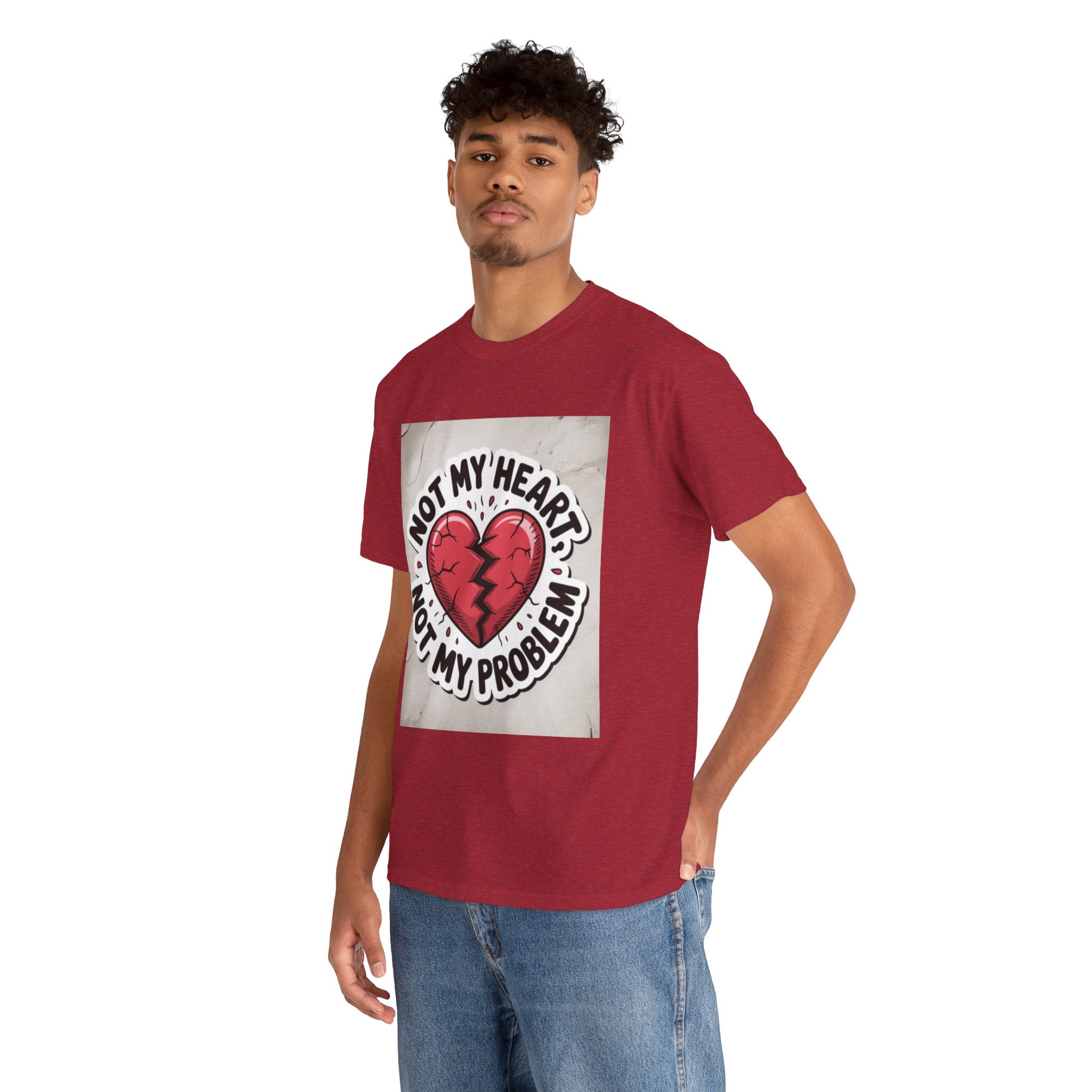 Heartbreak Humor Tee: Not My Heart Not My Problem, Funny T-Shirt, Unisex Cotton Tee, Casual Wear, Gifts for Friends, Breakup Apparel