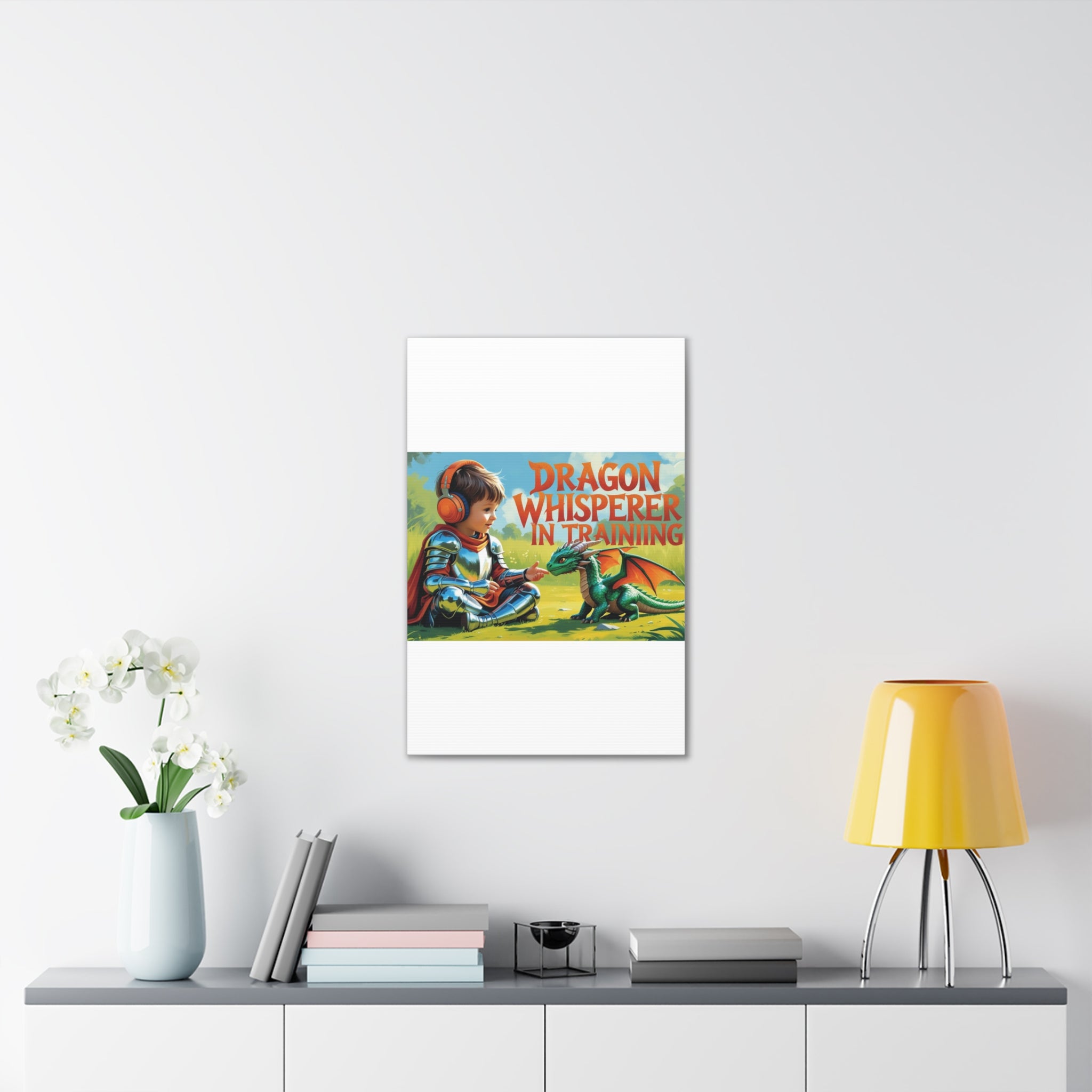 Dragon Whisperer Canvas Print, Playroom Decor, Childrens Wall Art, Fantasy Kids Room, Dragon Lover Gift, Adventure Art, Kid's Room Decor