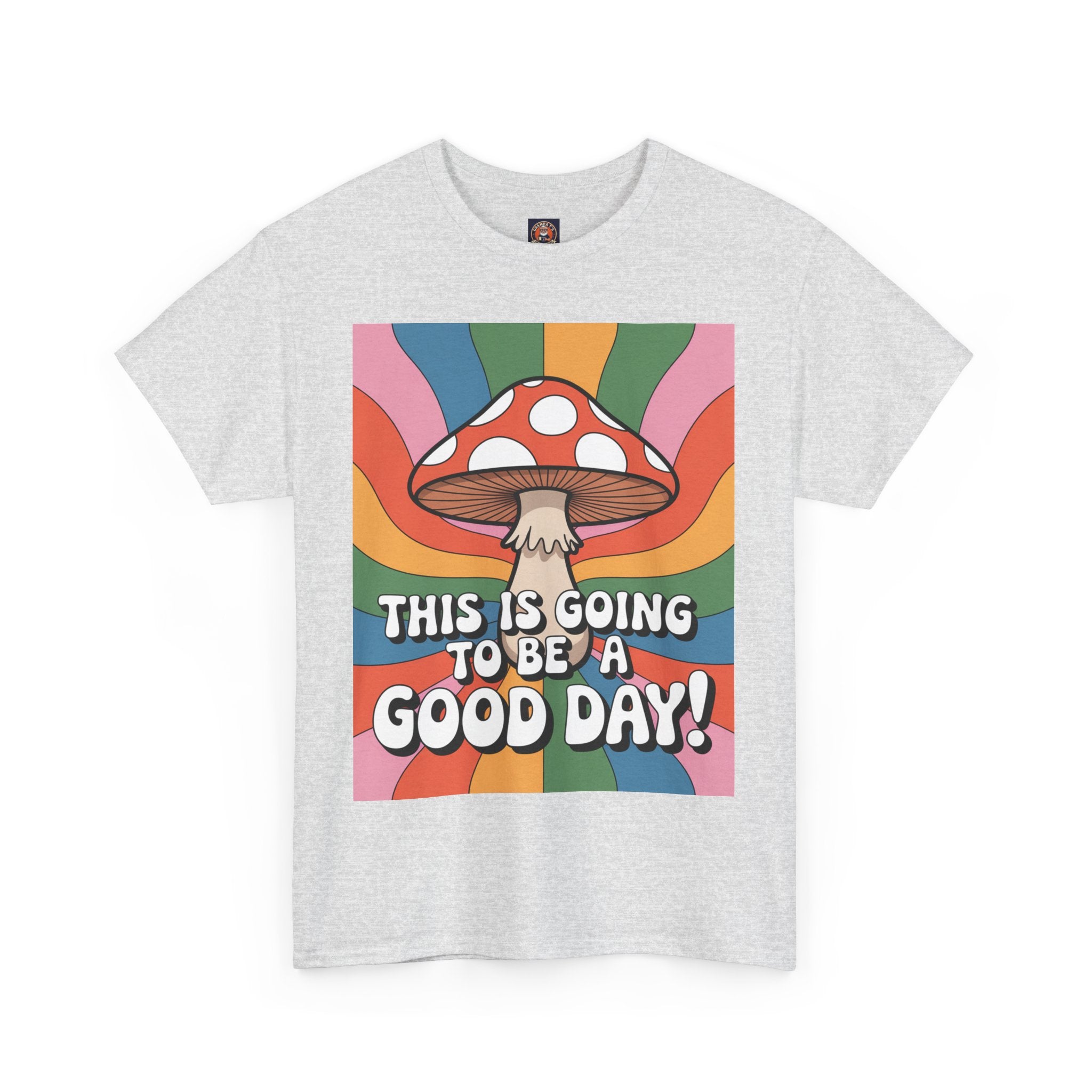 Fun Hippy Mushroom Cheerful Graphic Tee, Positive Vibes T-Shirt for Everyday Wear, Gift for Nature Lovers, Trendy Casual Wear, Eco-Friendly Fashion