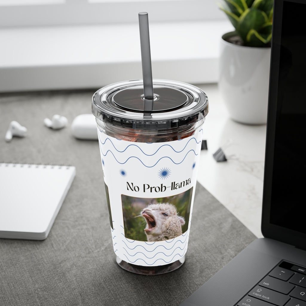 Tumbler Cup - &quot;No Prob-Llama&quot; Graphic 16oz Sunsplash Travel Cup
