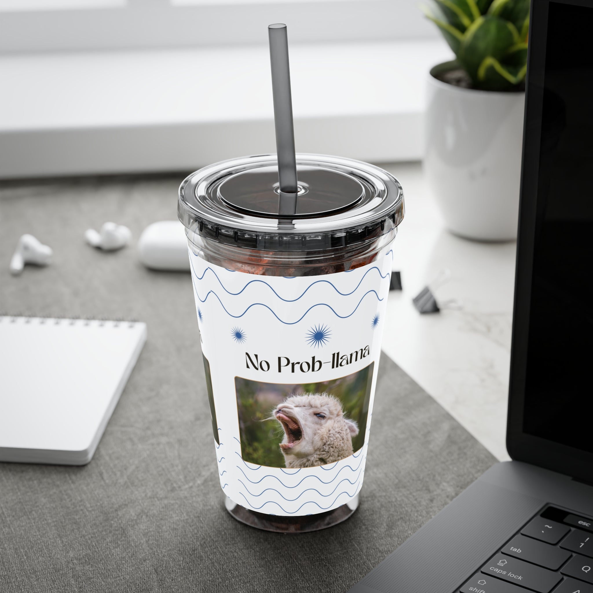 Tumbler Cup - &quot;No Prob-Llama&quot; Graphic 16oz Sunsplash Travel Cup