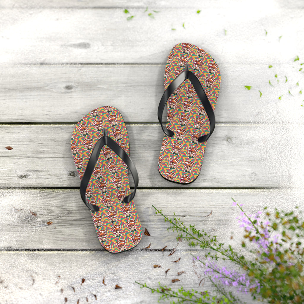 Rainbow Pattern Flip Flops, Summer Footwear, Beach Sandals, LGBTQ+ Pride Accessories, Vacation Essentials