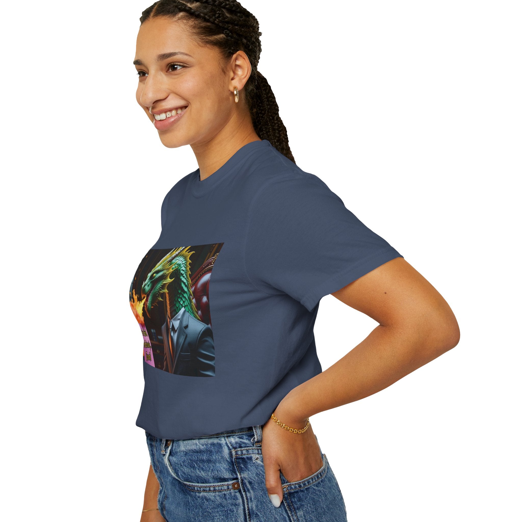 Dragon Fire  Unisex Garment-Dyed T-Shirt, Fun Graphic Tee, Unique Gift, Casual Wear, Fantasy Lover Apparel, Statement Shirt