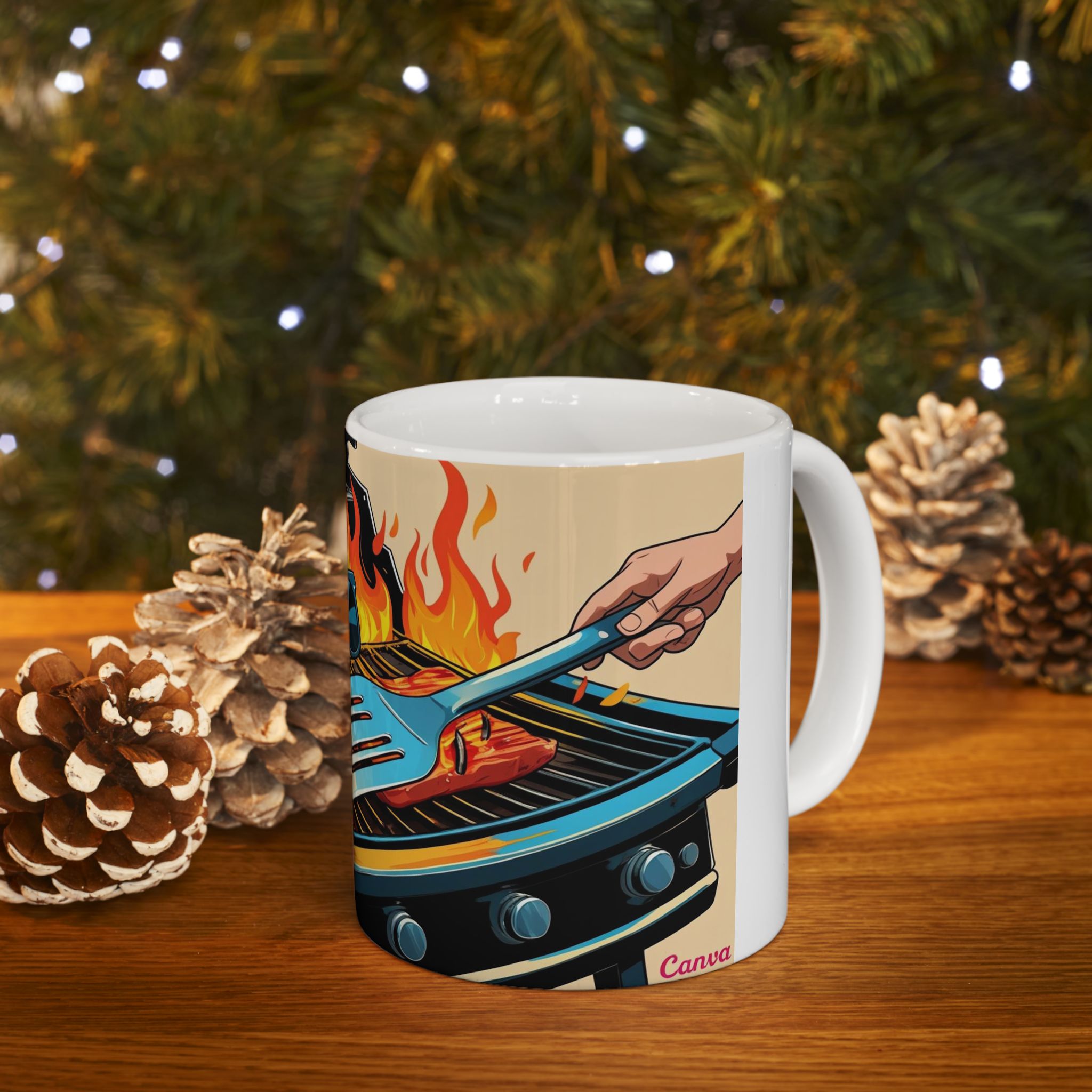Fun Dad the Grill Master Ceramic Mug - Fun BBQ Coffee Cup for Grill Lovers, Father's Day Gift, Summer BBQ, Fire Up Your Mornings!