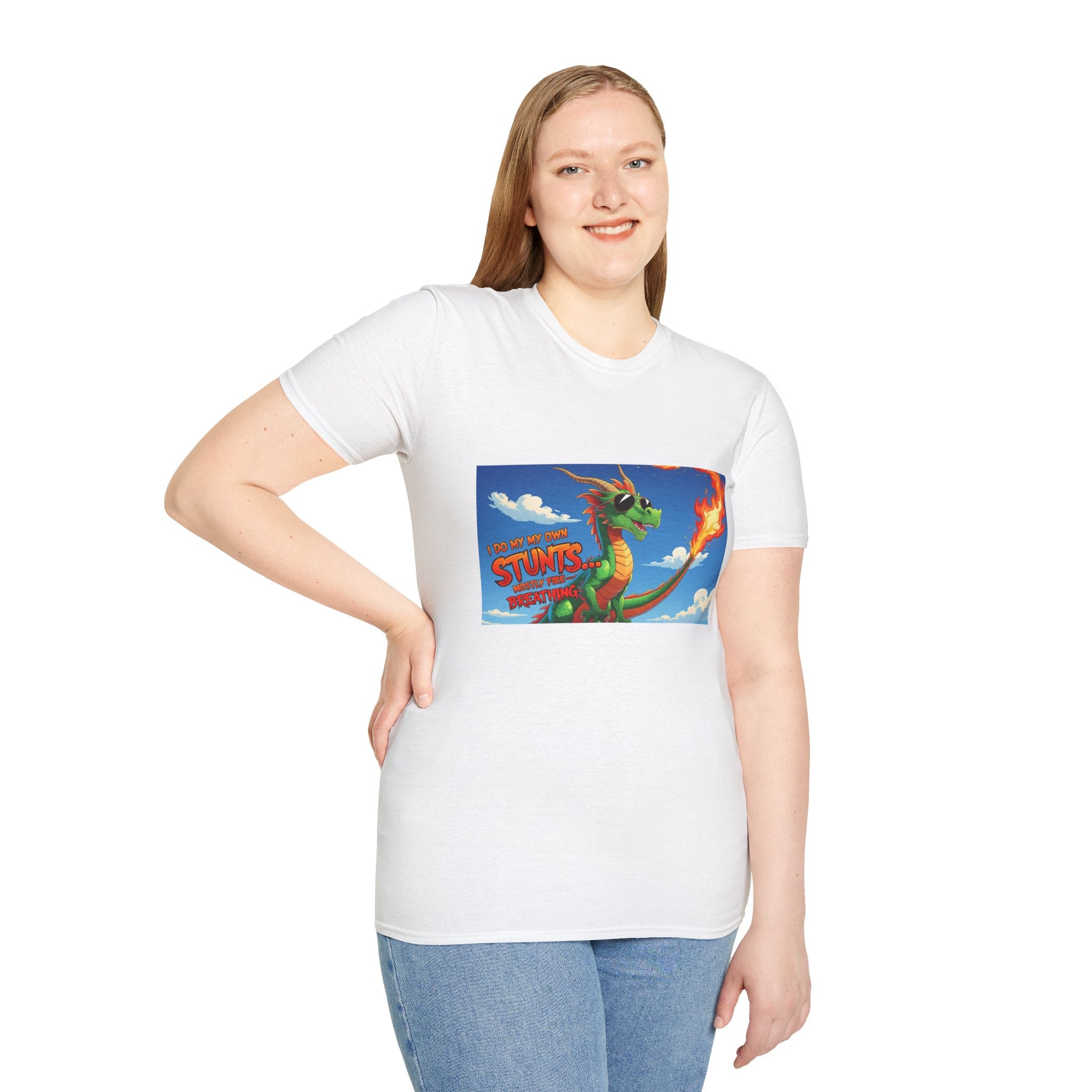 Funny Fire-Breathing Dragon T-Shirt | Fantasy Graphic Tee for Kids and Adults, Unisex Softstyle T-Shirt, Casual Wear, Game Night Apparel, [...]