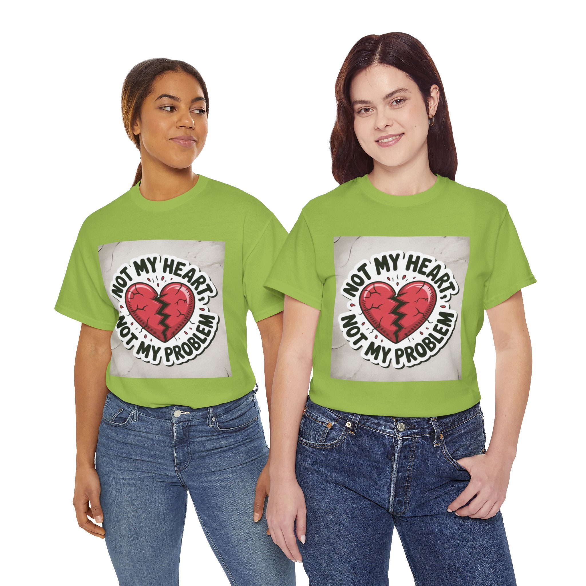Heartbreak Humor Tee: Not My Heart Not My Problem, Funny T-Shirt, Unisex Cotton Tee, Casual Wear, Gifts for Friends, Breakup Apparel