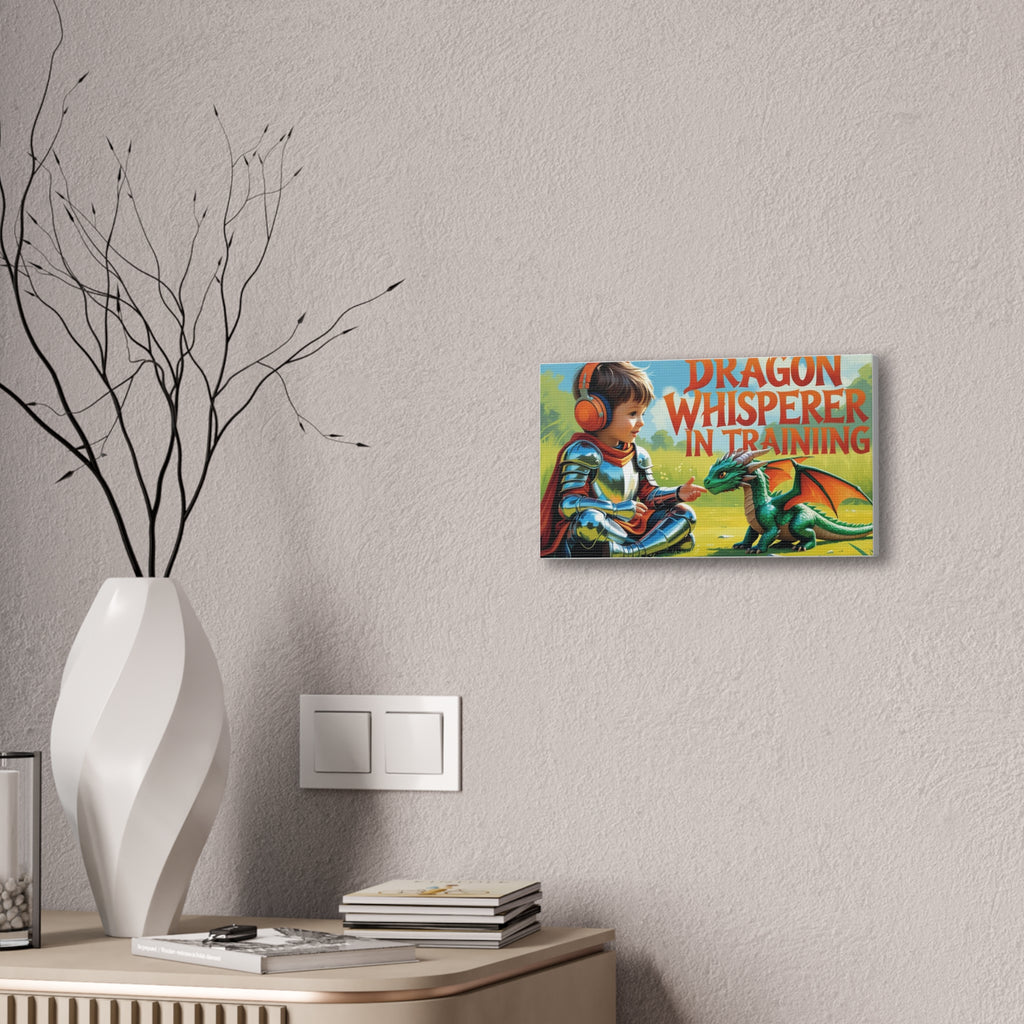 Dragon Whisperer Canvas Print, Playroom Decor, Childrens Wall Art, Fantasy Kids Room, Dragon Lover Gift, Adventure Art, Kid's Room Decor