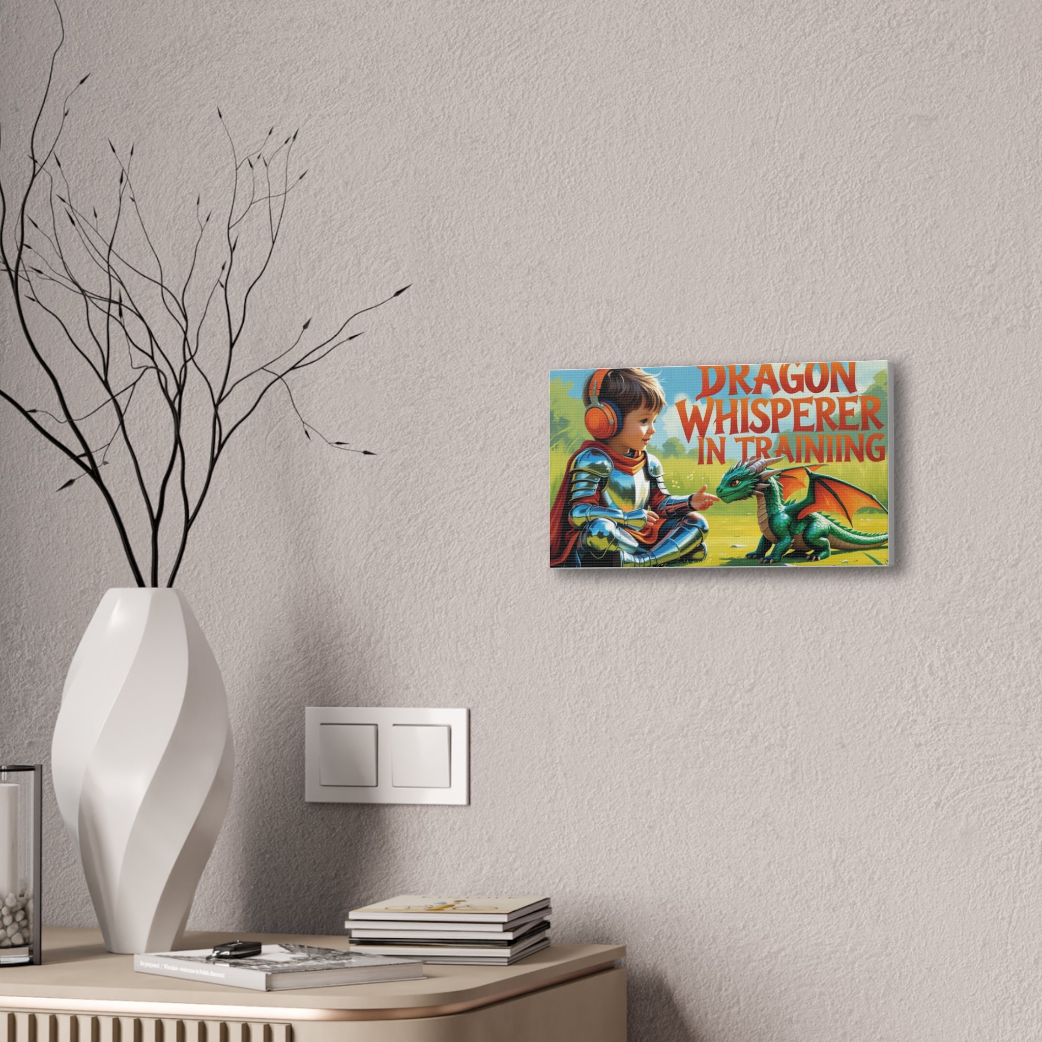 Dragon Whisperer Canvas Print, Playroom Decor, Childrens Wall Art, Fantasy Kids Room, Dragon Lover Gift, Adventure Art, Kid's Room Decor