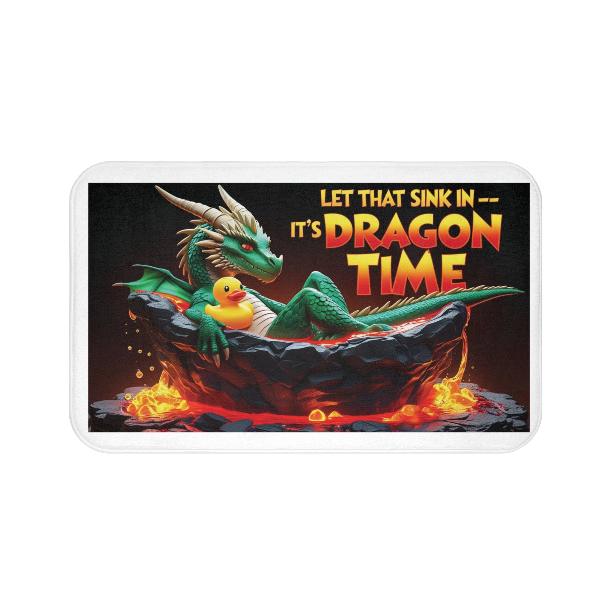 Funny Dragon Bath Time Mat - Let That Sink In, Themed Bathroom Decor, Gift for Gamers, Unique Home Accessory, Fantasy Decorative Mat