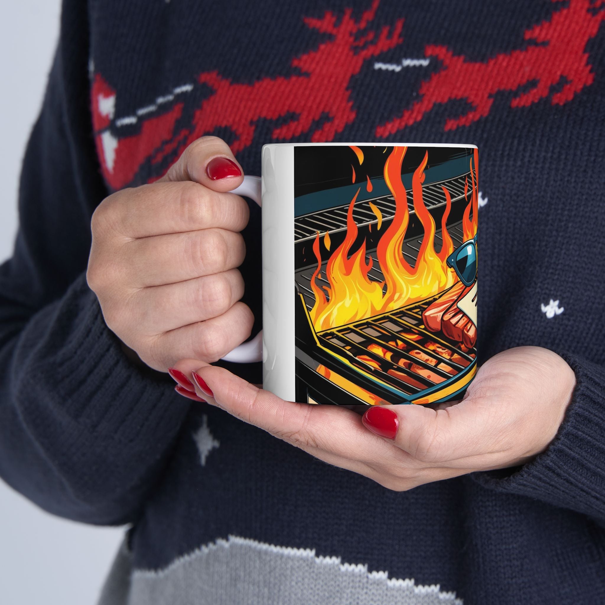 Fun Dad the Grill Master Ceramic Mug - Fun BBQ Coffee Cup for Grill Lovers, Father's Day Gift, Summer BBQ, Fire Up Your Mornings!