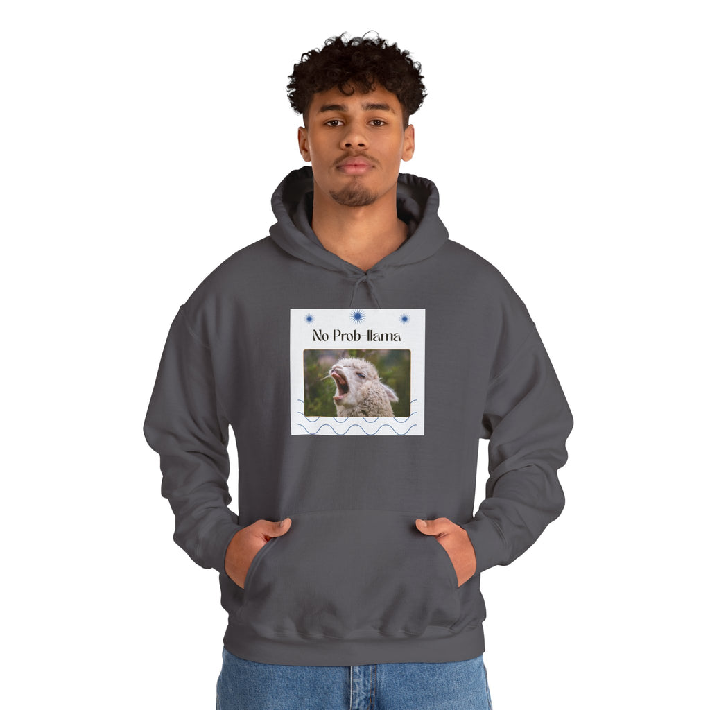 "No Prob-Llama" Unisex Hooded Sweatshirt with Fun Design, Cozy Apparel for Relaxed Days, Gifts for Friends, Casual Wear, Unique Gift Idea, Birthday Present