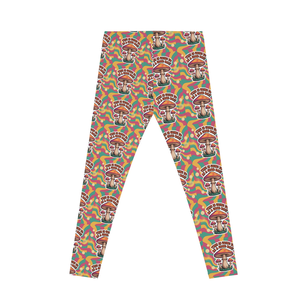Vibrant Mushroom Leggings, Casual Leggings for Women, Yoga Pants, Dance Wear, Festival Outfit, Eco-Friendly Activewear