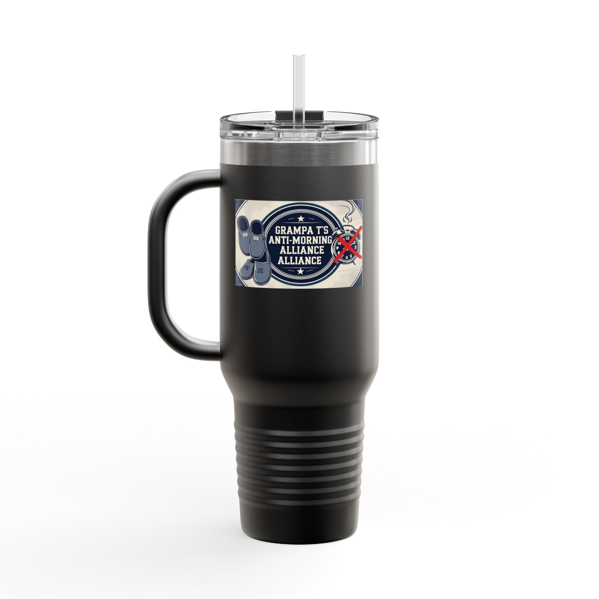 Grampa T's Anti-Morning Funny Custom Insulated Travel Mug, 40oz – Perfect for Coffee Lovers, On-the-Go Drinkware, Gifts for Him/Her, Unique Travel Accessories, [...]