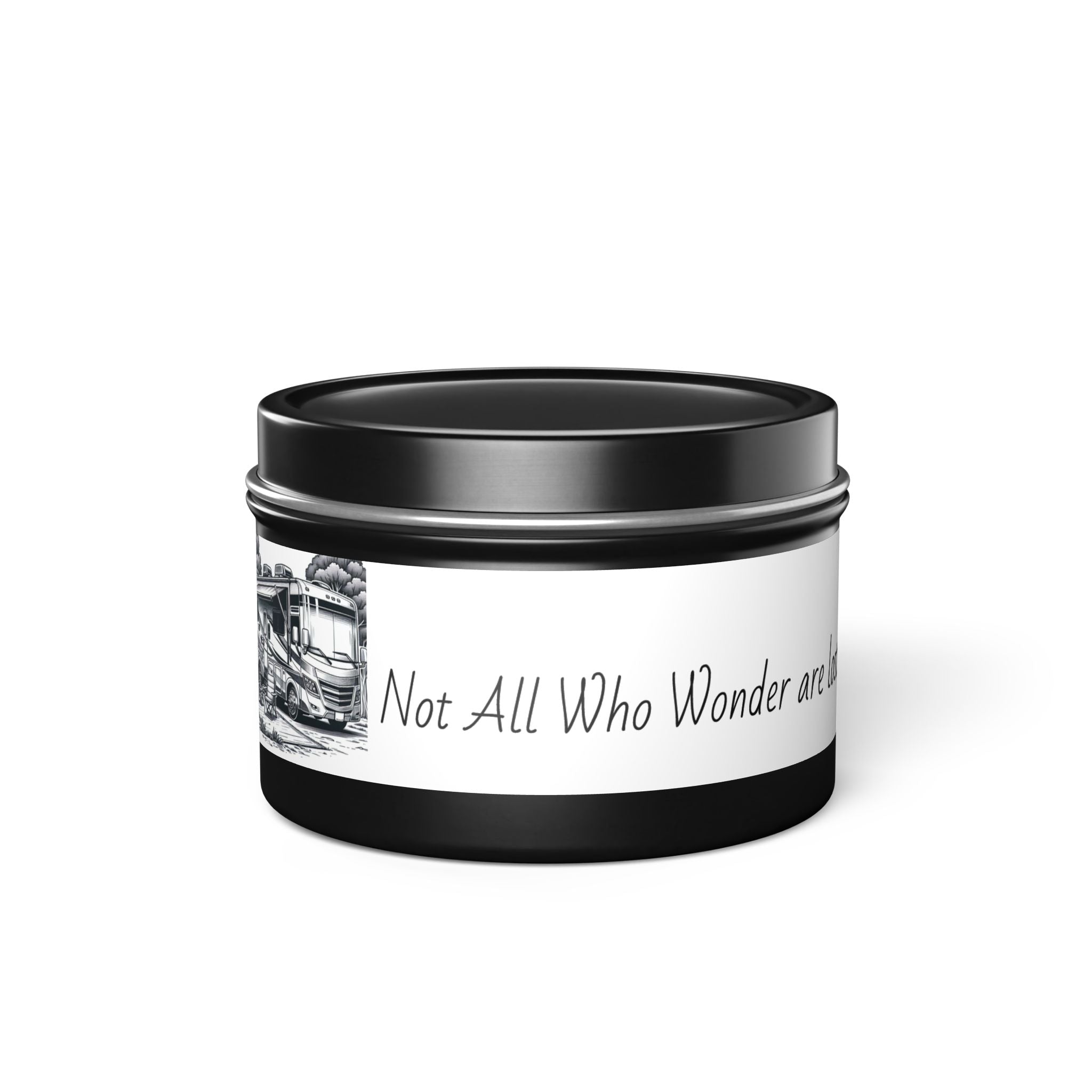 Inspirational Tin Candles - "Not All Who Wonder Are Lost" - Travel Lovers Gift, Home Decor, Aromatic Relaxation, Adventure Decor, Unique