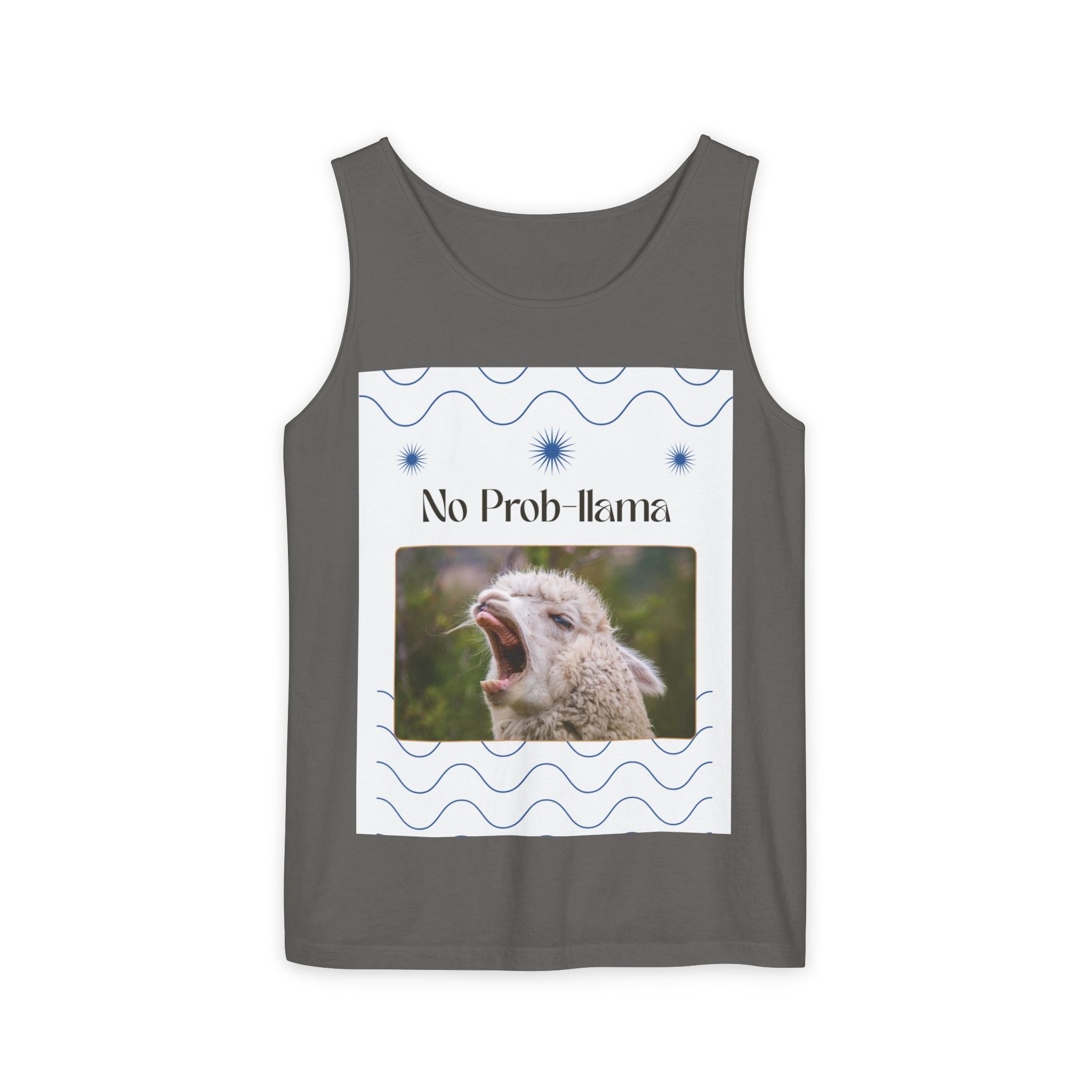 "No Prob-llama" Funny Tank Top – Cute Llama Graphic for Summer Vibes, Animal Lovers, Festivals & Chill Days