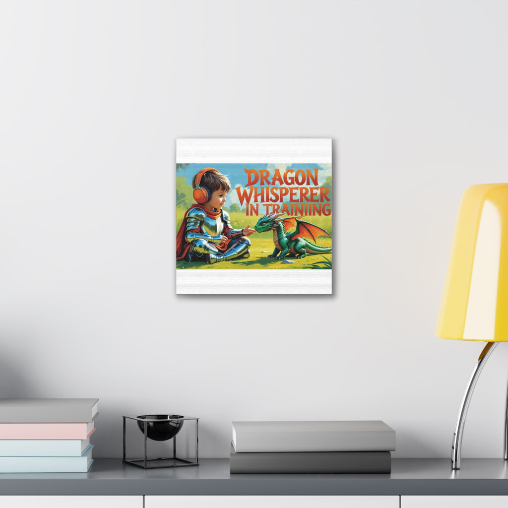 Dragon Whisperer Canvas Print, Playroom Decor, Childrens Wall Art, Fantasy Kids Room, Dragon Lover Gift, Adventure Art, Kid's Room Decor