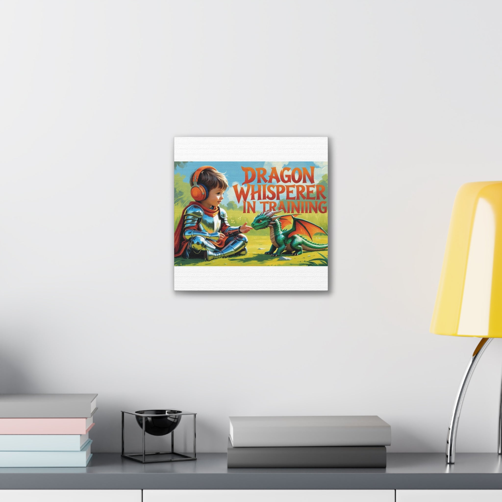 Dragon Whisperer Canvas Print, Playroom Decor, Childrens Wall Art, Fantasy Kids Room, Dragon Lover Gift, Adventure Art, Kid's Room Decor