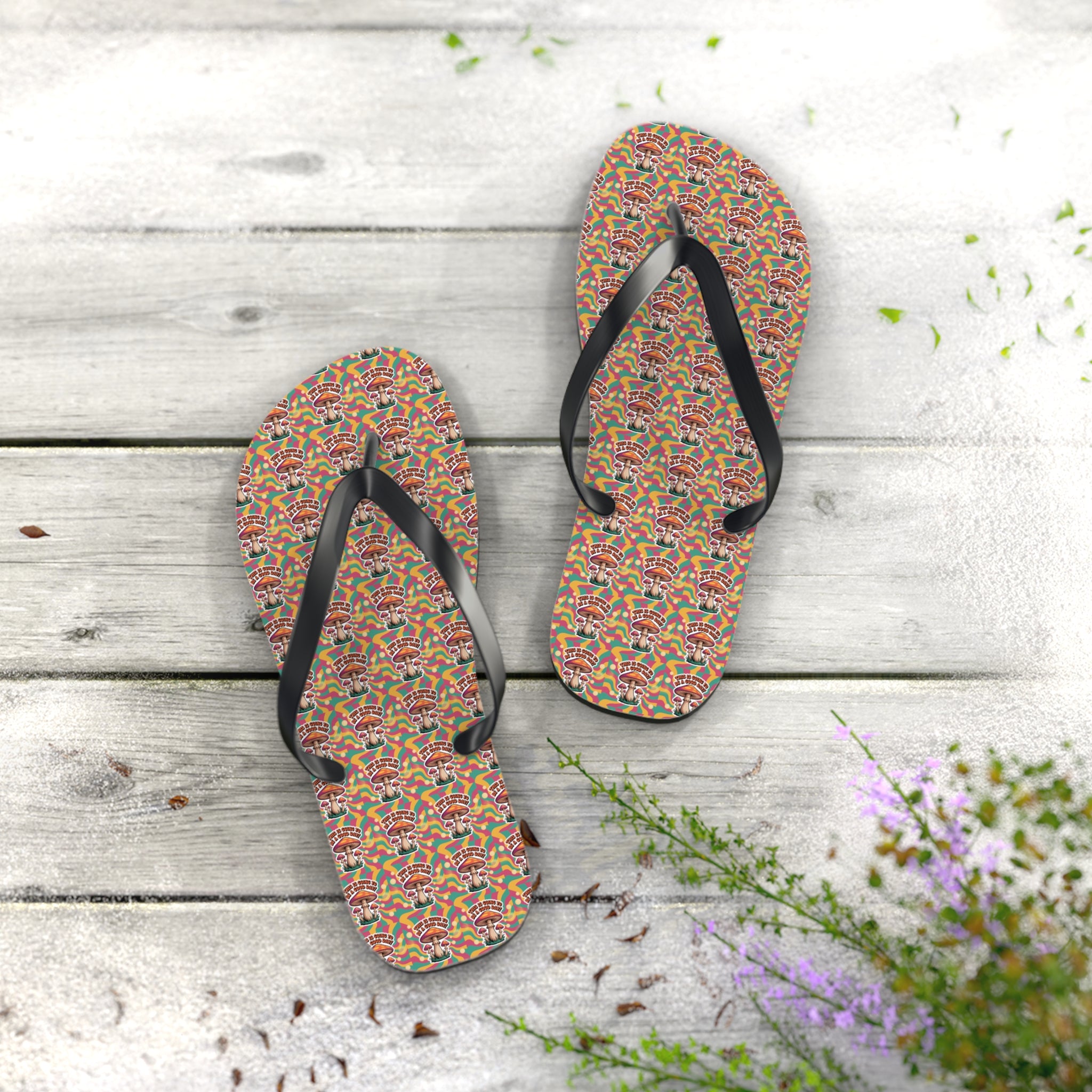 Rainbow Pattern Flip Flops, Summer Footwear, Beach Sandals, LGBTQ+ Pride Accessories, Vacation Essentials