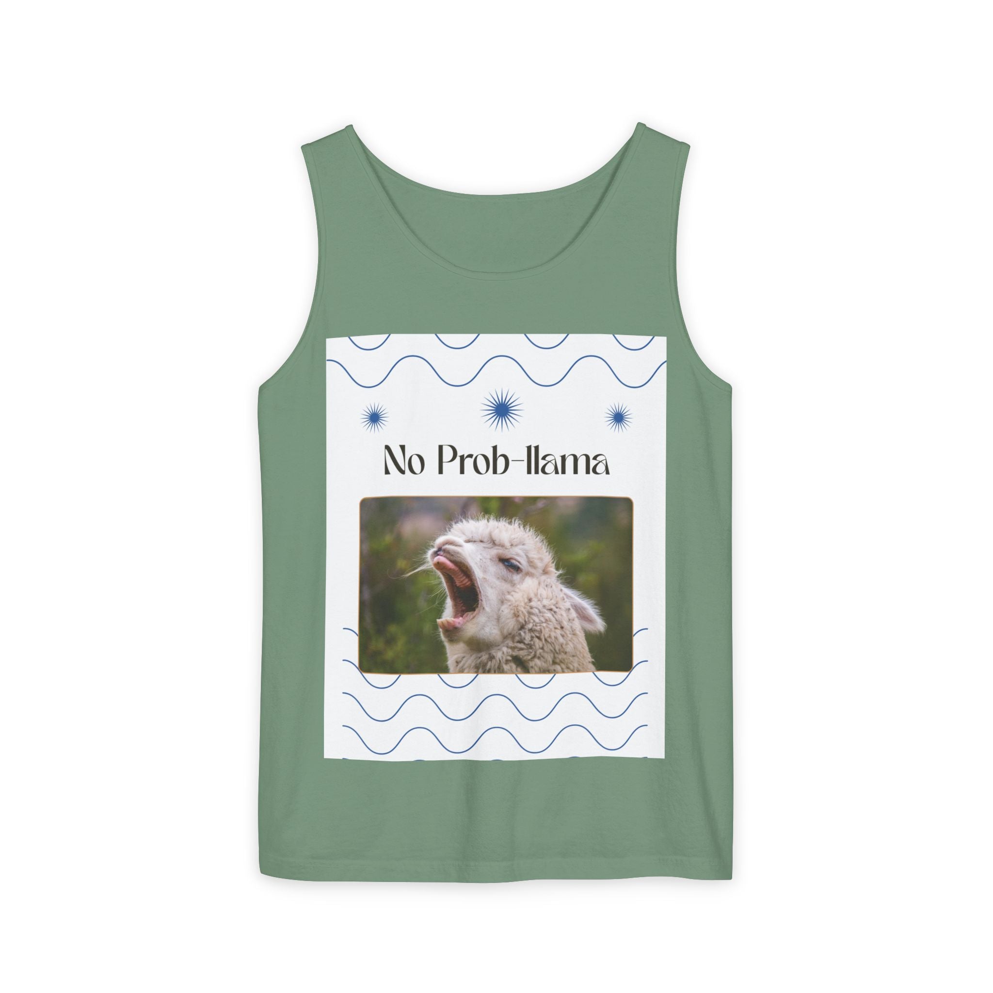 "No Prob-llama" Funny Tank Top – Cute Llama Graphic for Summer Vibes, Animal Lovers, Festivals & Chill Days