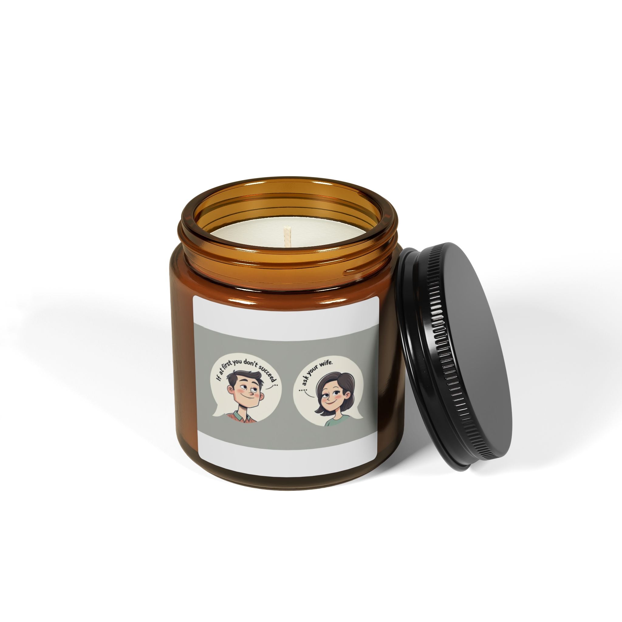 Funny Ask My Wife Scented Soy Candle - Cozy Home Decor, Gift for Her, Aromatherapy, Self-Care, Relaxation, Unique Candle Gift