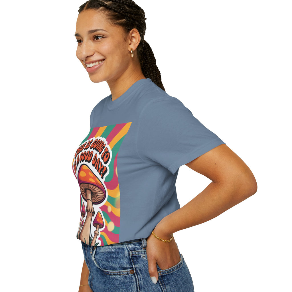 Positive Vibes T-shirt, Retro Mushroom Tee, Unisex Psychedelic Shirt, Gift for Friends, Casual Wear, Summer Essentials
