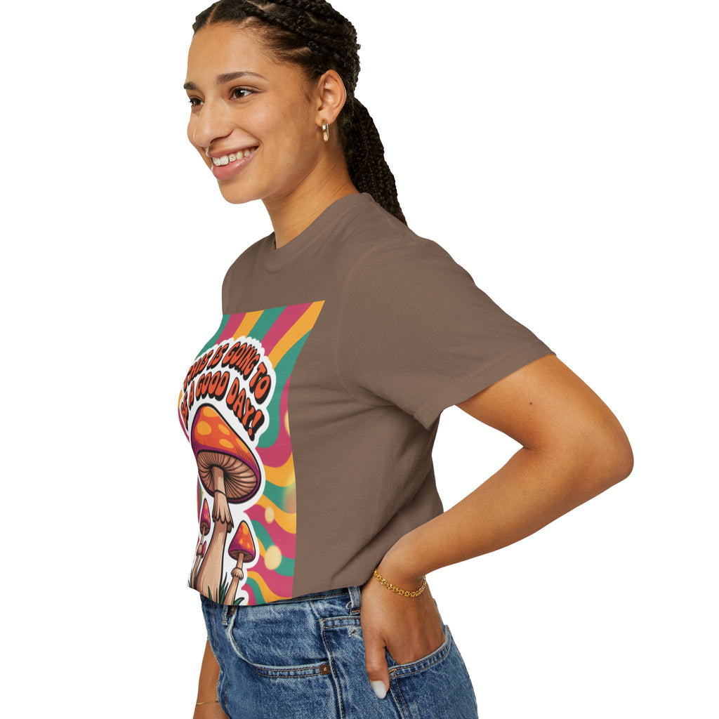 Positive Vibes T-shirt, Retro Mushroom Tee, Unisex Psychedelic Shirt, Gift for Friends, Casual Wear, Summer Essentials