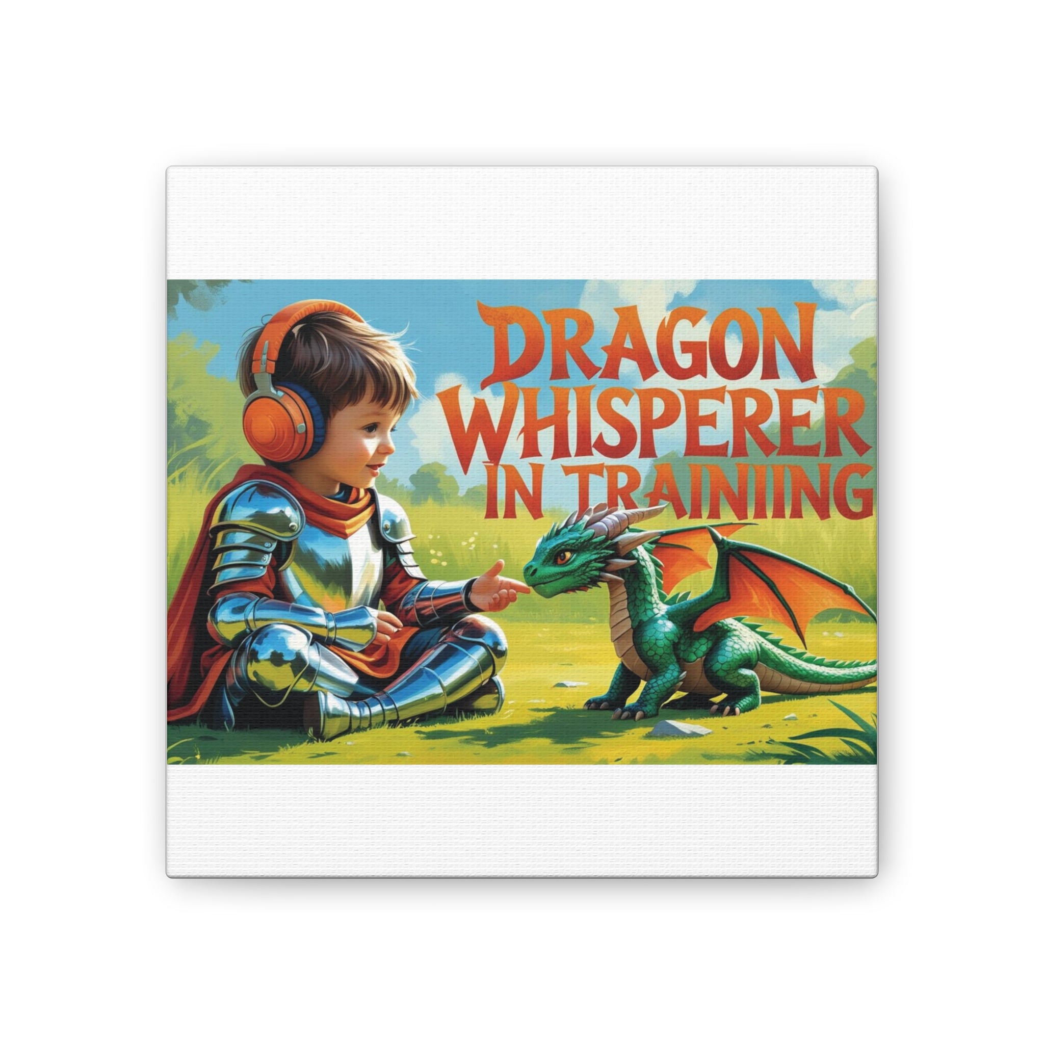 Dragon Whisperer Canvas Print, Playroom Decor, Childrens Wall Art, Fantasy Kids Room, Dragon Lover Gift, Adventure Art, Kid's Room Decor