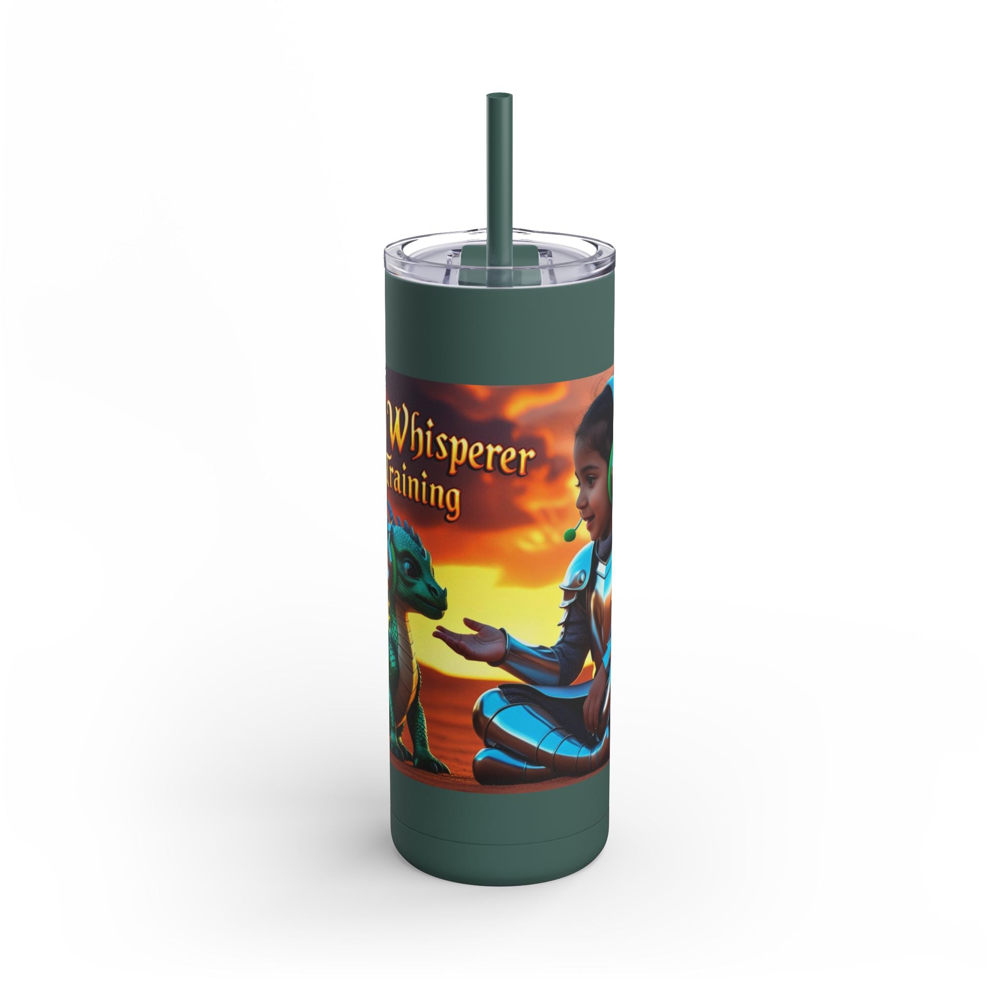 Grampa T’s “Dragon Whisperer Fuel” Matte Tumbler – 20oz Travel Mug for Young Beast Tamers & Fantasy Fanatics | Epic Gift for Kids, Dreamers & Dragon Lovers
