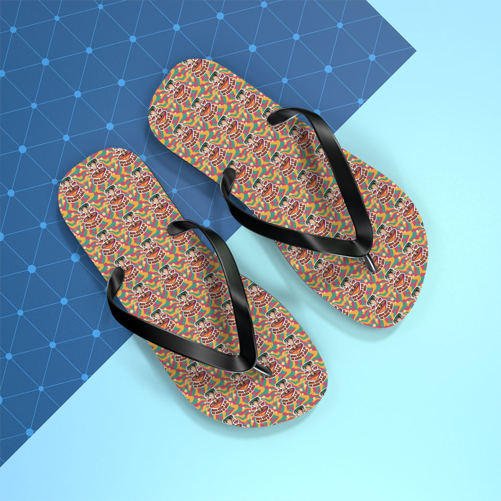 Rainbow Pattern Flip Flops, Summer Footwear, Beach Sandals, LGBTQ+ Pride Accessories, Vacation Essentials