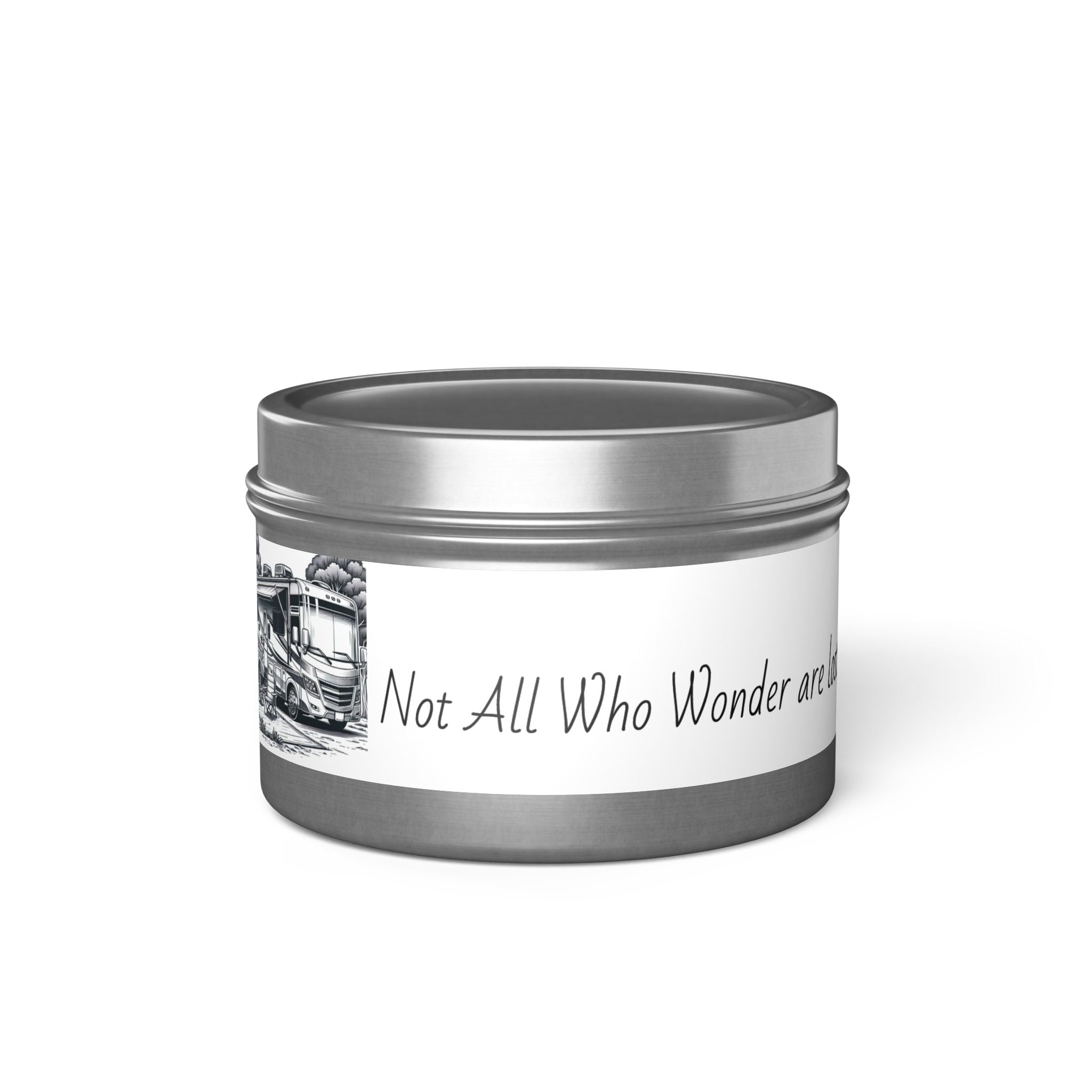 Inspirational Tin Candles - "Not All Who Wonder Are Lost" - Travel Lovers Gift, Home Decor, Aromatic Relaxation, Adventure Decor, Unique