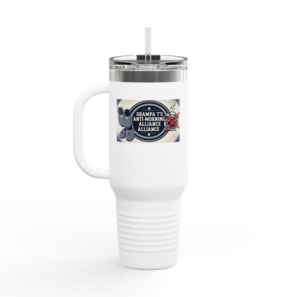 Grampa T's Anti-Morning Funny Custom Insulated Travel Mug, 40oz – Perfect for Coffee Lovers, On-the-Go Drinkware, Gifts for Him/Her, Unique Travel Accessories, [...]