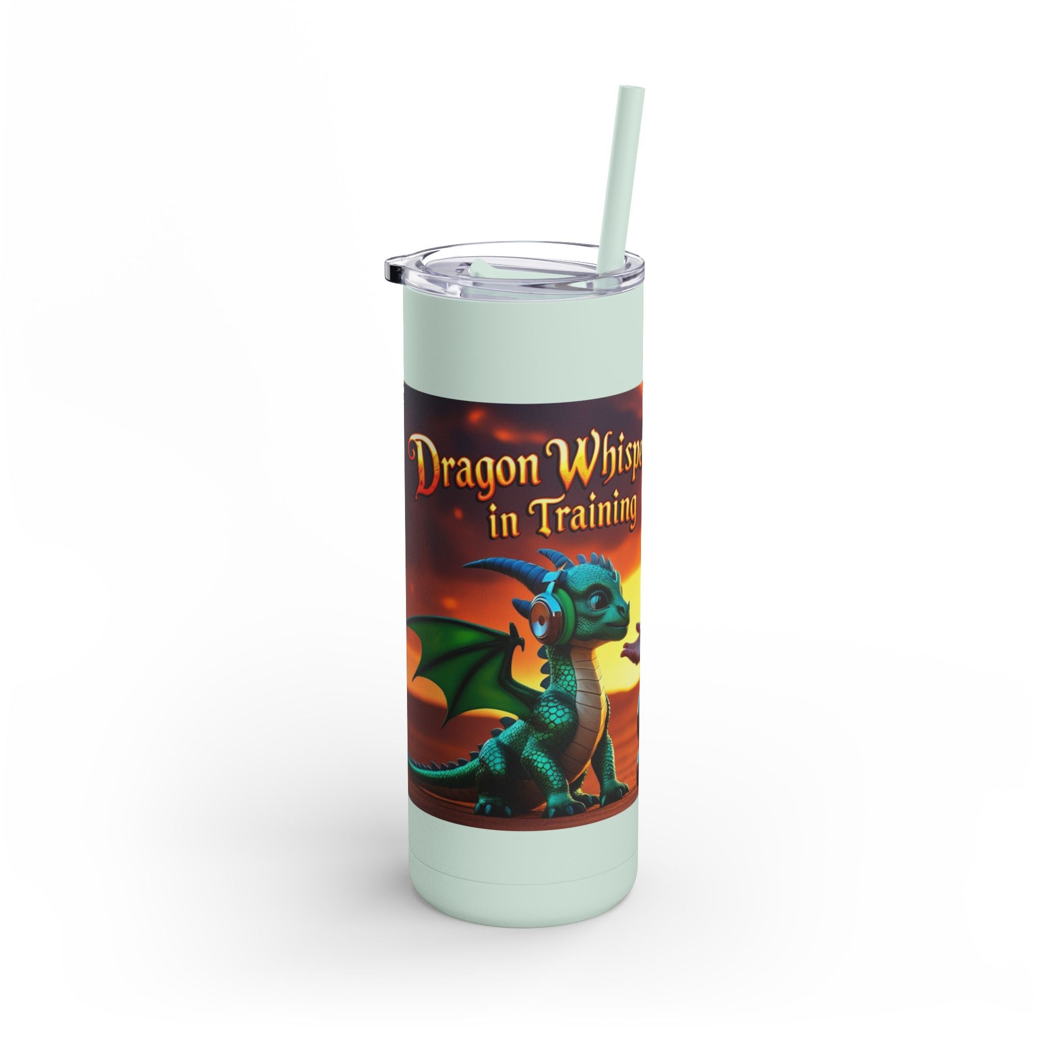 Grampa T’s “Dragon Whisperer Fuel” Matte Tumbler – 20oz Travel Mug for Young Beast Tamers & Fantasy Fanatics | Epic Gift for Kids, Dreamers & Dragon Lovers