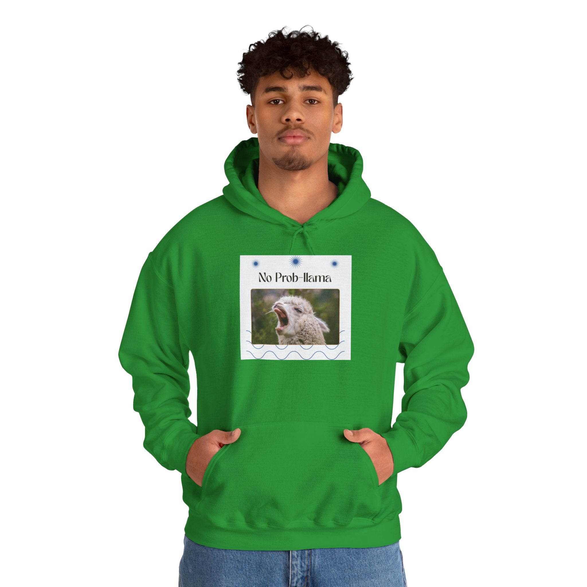 "No Prob-Llama" Unisex Hooded Sweatshirt with Fun Design, Cozy Apparel for Relaxed Days, Gifts for Friends, Casual Wear, Unique Gift Idea, Birthday Present