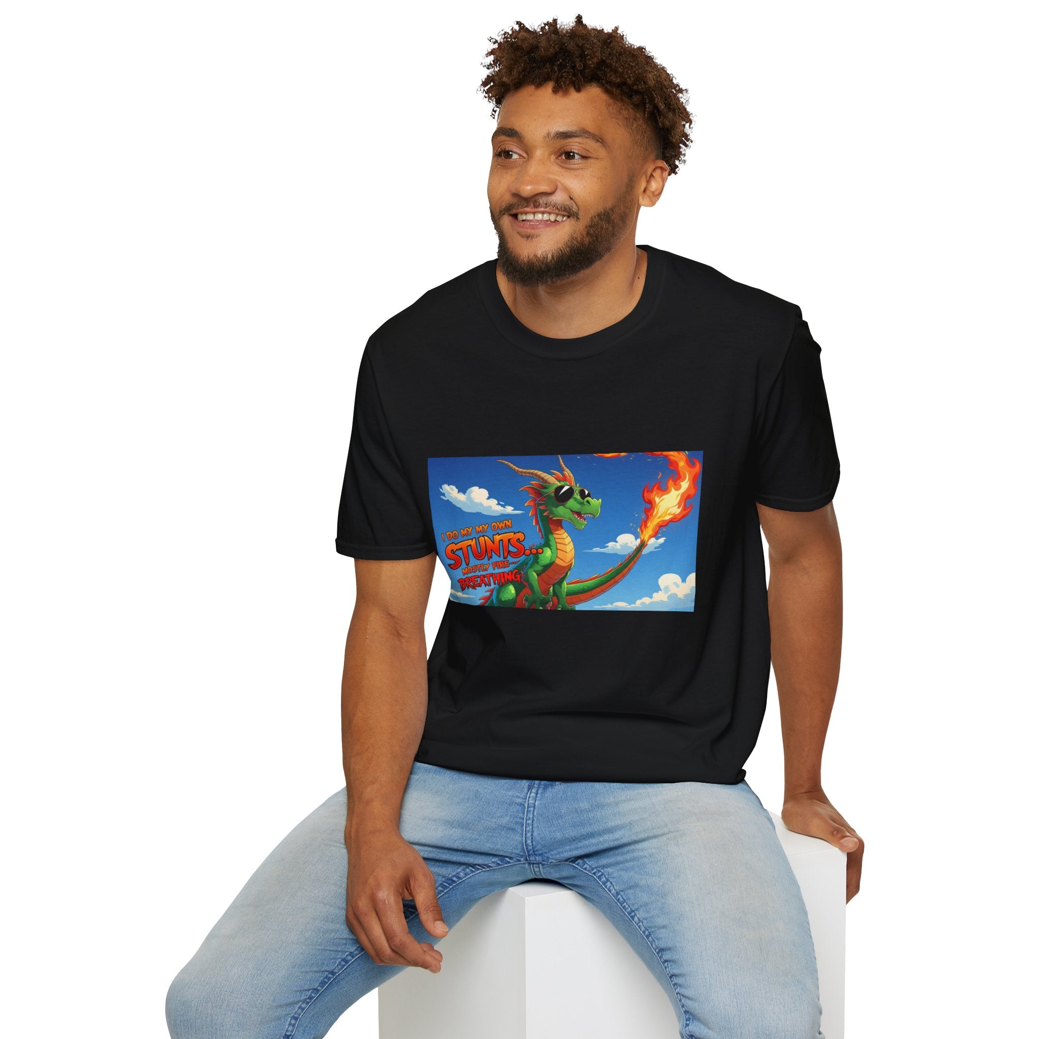 Funny Fire-Breathing Dragon T-Shirt | Fantasy Graphic Tee for Kids and Adults, Unisex Softstyle T-Shirt, Casual Wear, Game Night Apparel, [...]