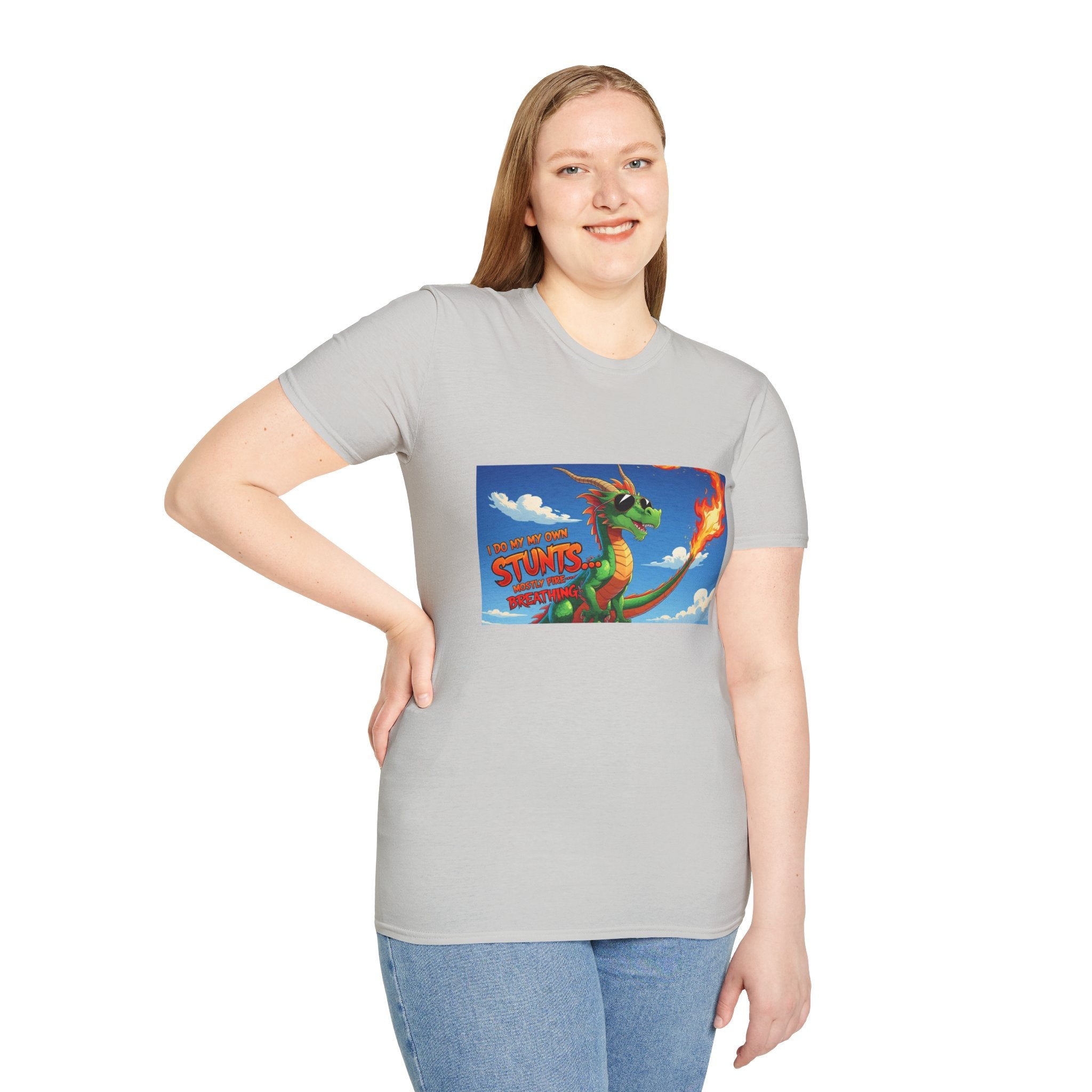 Funny Fire-Breathing Dragon T-Shirt | Fantasy Graphic Tee for Kids and Adults, Unisex Softstyle T-Shirt, Casual Wear, Game Night Apparel, [...]