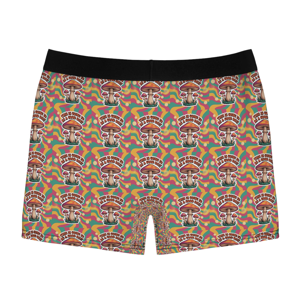 Colorful Mushroom Men's Boxer Briefs, Funky Underwear, Unique Gift, Festival Style, Vibrant Prints, Comfortable Daily Wear