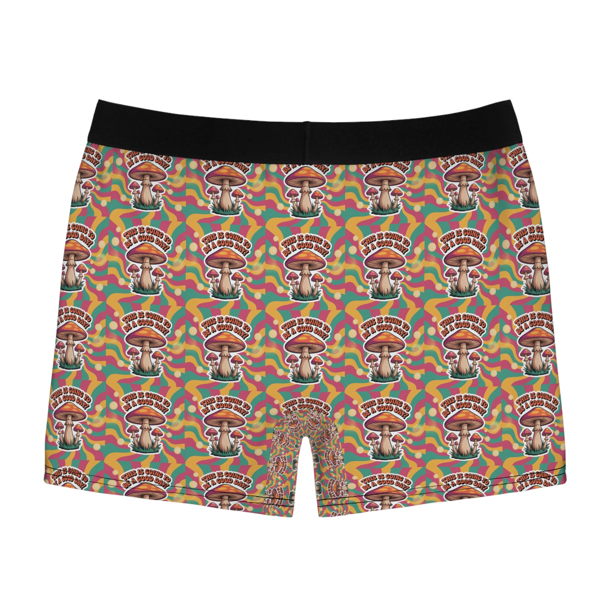 Colorful Mushroom Men's Boxer Briefs, Funky Underwear, Unique Gift, Festival Style, Vibrant Prints, Comfortable Daily Wear