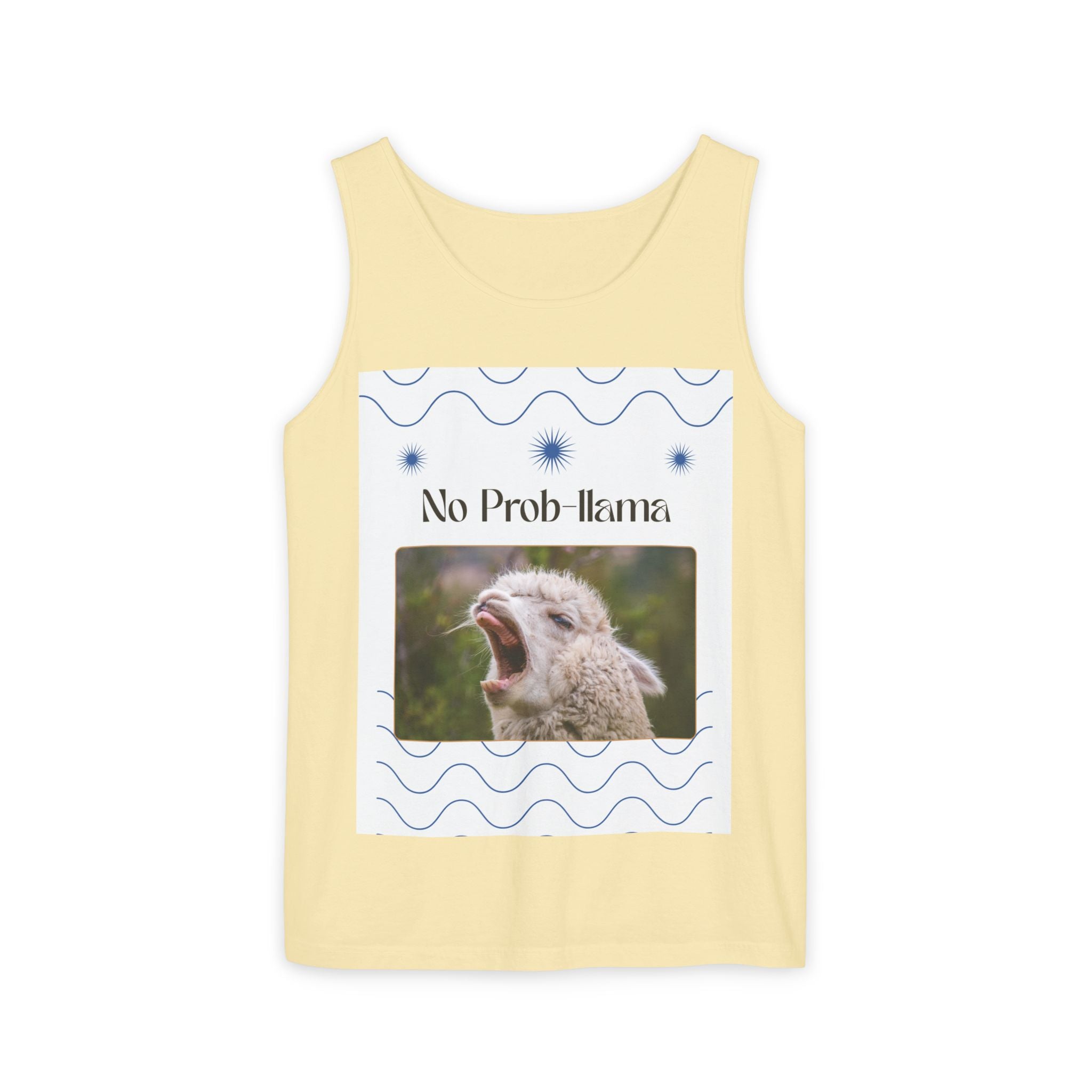 "No Prob-llama" Funny Tank Top – Cute Llama Graphic for Summer Vibes, Animal Lovers, Festivals & Chill Days