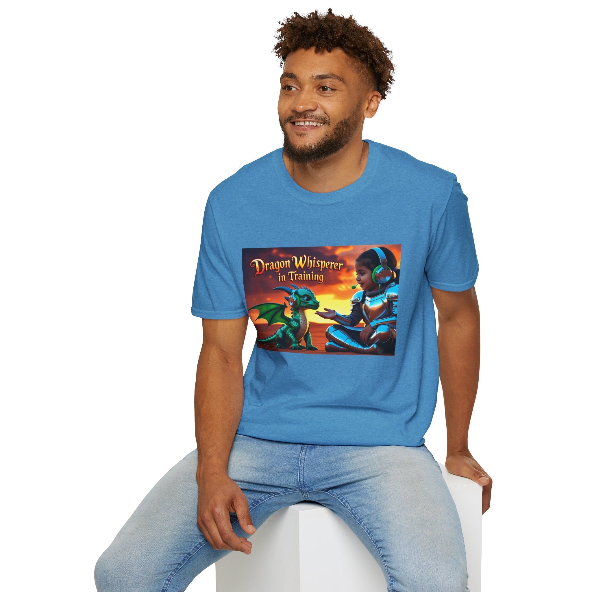 Funny Dragon Whisperer Unisex Softstyle T-Shirt | Fantasy Apparel, Gift for Dragon Lovers, Kids & Adults, Birthday Present, Magical Vibe