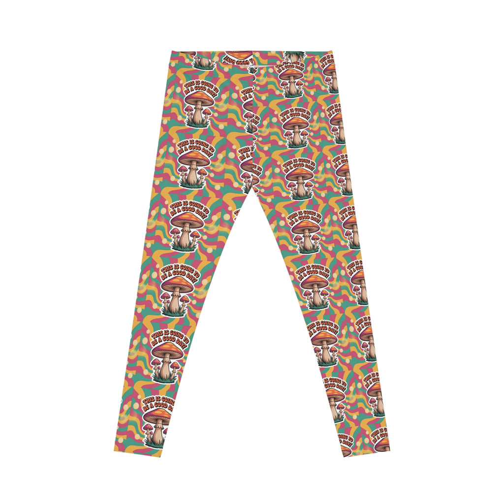 Vibrant Mushroom Leggings, Casual Leggings for Women, Yoga Pants, Dance Wear, Festival Outfit, Eco-Friendly Activewear