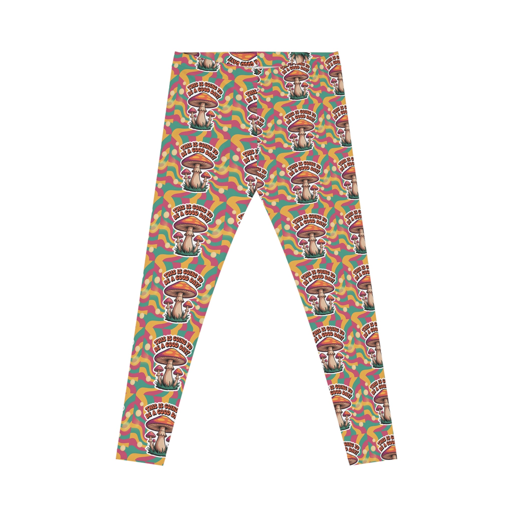 Vibrant Mushroom Leggings, Casual Leggings for Women, Yoga Pants, Dance Wear, Festival Outfit, Eco-Friendly Activewear