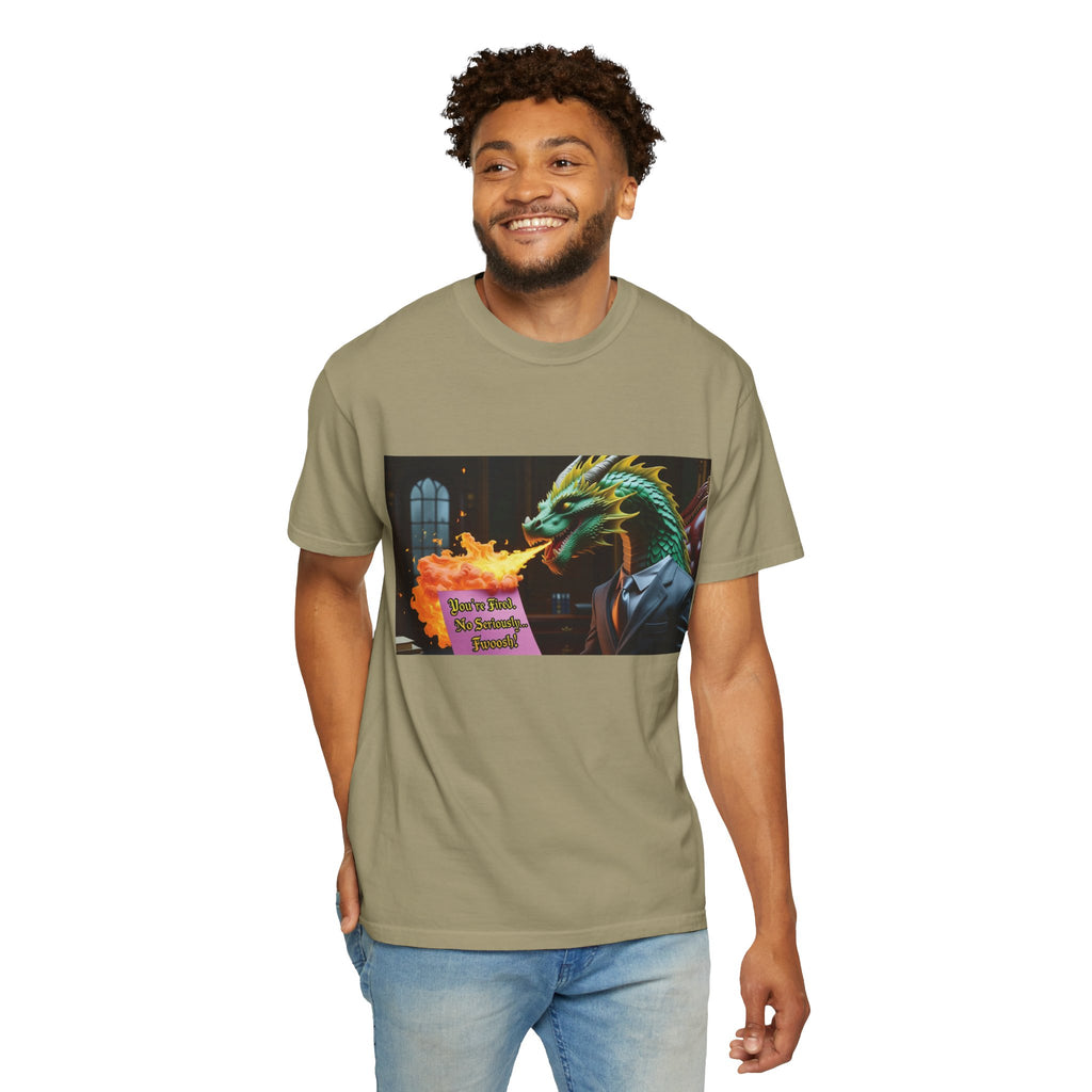 Dragon Fire  Unisex Garment-Dyed T-Shirt, Fun Graphic Tee, Unique Gift, Casual Wear, Fantasy Lover Apparel, Statement Shirt