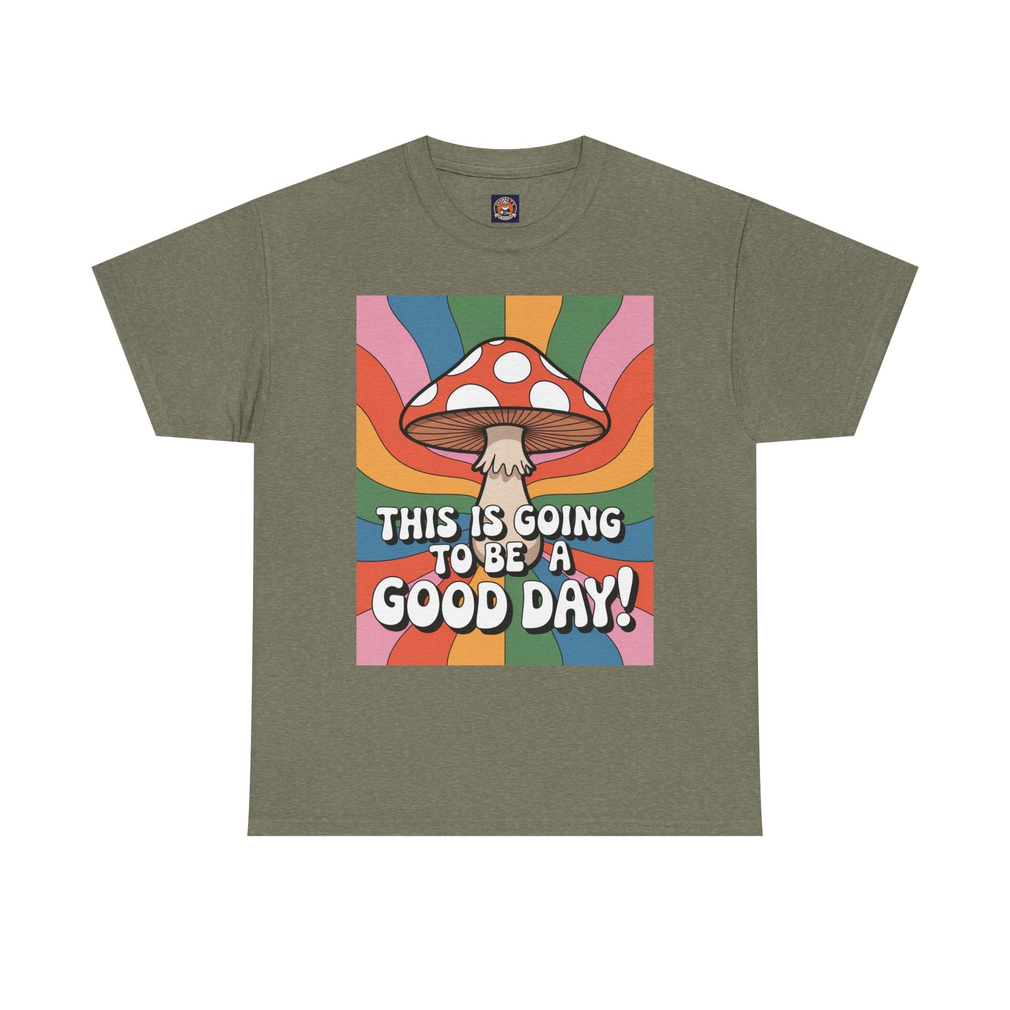 Fun Hippy Mushroom Cheerful Graphic Tee, Positive Vibes T-Shirt for Everyday Wear, Gift for Nature Lovers, Trendy Casual Wear, Eco-Friendly Fashion