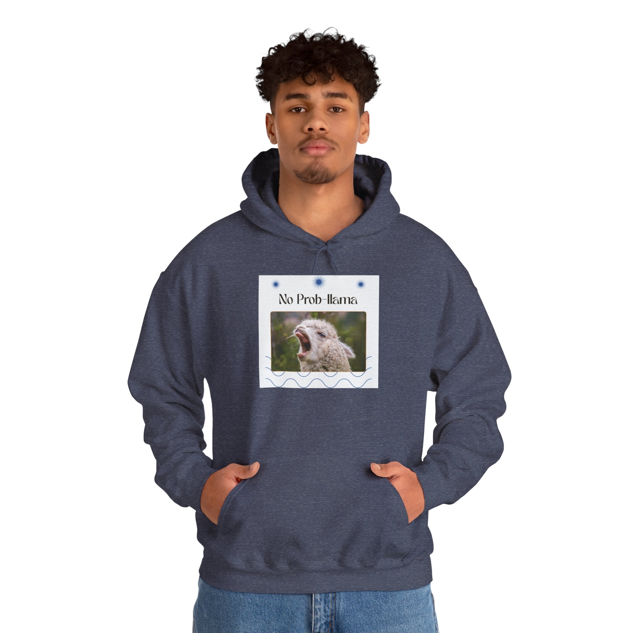 "No Prob-Llama" Unisex Hooded Sweatshirt with Fun Design, Cozy Apparel for Relaxed Days, Gifts for Friends, Casual Wear, Unique Gift Idea, Birthday Present