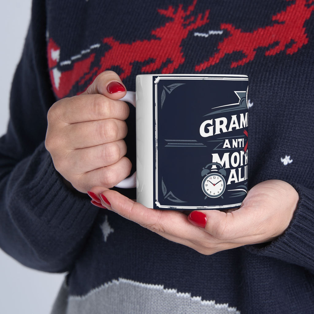 Grampa T's Anti-Morning Alliance Ceramic Mug - Fun Coffee Cup, Gift for Grampa, Coffee Lovers, Humor Mug, Kitchen Decor