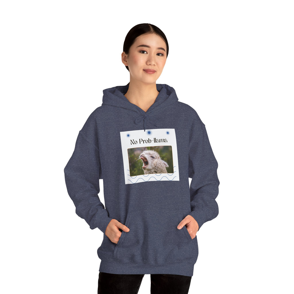 "No Prob-Llama" Unisex Hooded Sweatshirt with Fun Design, Cozy Apparel for Relaxed Days, Gifts for Friends, Casual Wear, Unique Gift Idea, Birthday Present