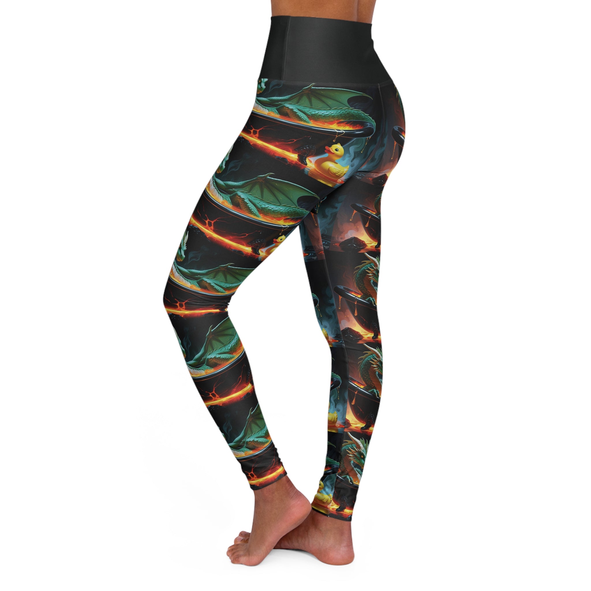 Fun Serene High Waisted Yoga Leggings | Dragon  Design | Ideal for Yoga, Fitness, Meditation, Gifts, All Occasions