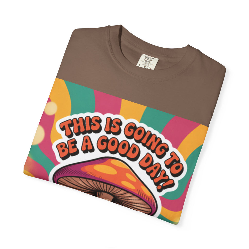 Positive Vibes T-shirt, Retro Mushroom Tee, Unisex Psychedelic Shirt, Gift for Friends, Casual Wear, Summer Essentials